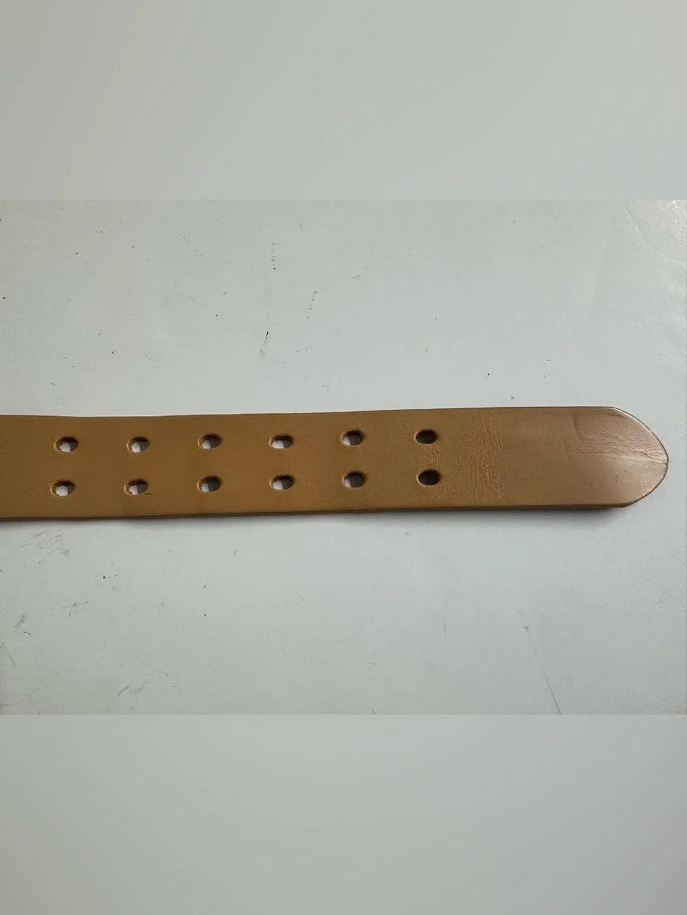 Express Tan Leather Belt with Gold-Tone Buckle